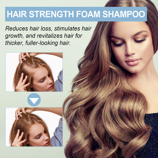 EELHOE Thick Hair Foam Shampoo Cleansing Scalp Moisturizing Volumizing Hair Strengthening Fluffy Smooth Shampoo