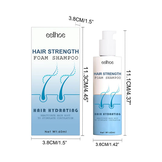 EELHOE Thick Hair Foam Shampoo Cleansing Scalp Moisturizing Volumizing Hair Strengthening Fluffy Smooth Shampoo