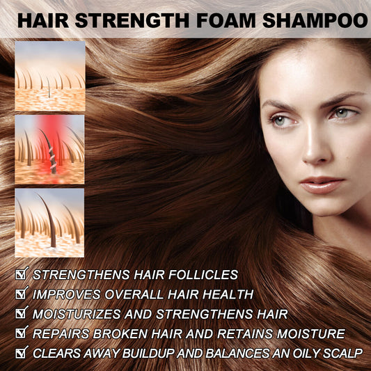 EELHOE Thick Hair Foam Shampoo Cleansing Scalp Moisturizing Volumizing Hair Strengthening Fluffy Smooth Shampoo