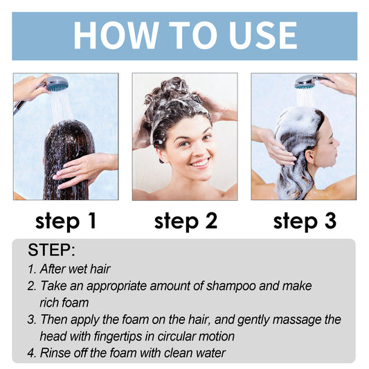 EELHOE Thick Hair Foam Shampoo Cleansing Scalp Moisturizing Volumizing Hair Strengthening Fluffy Smooth Shampoo